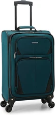 U.S. Traveler Aviron 22" Softside Expandable Spinner Luggage Carry on Teal