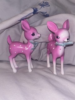 Paperchase Deer X2 Pink Kitsch 1950s Style Vintage Christmas Decorations Retro