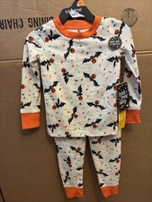 Trick Or Treat Sleep Toddler Kids Pajamas 2 Piece Set Halloween Bats Pumpkins