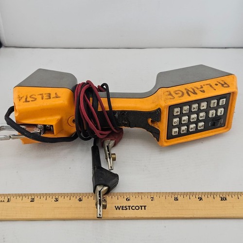 Harris TS22AL 4 Speaker Phone Data Lockout Butt Test Set Lineman Headset Orange