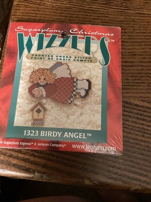 Sugarplum Christmas Wizzers. Counted Cross Stitch. #1323 Birds Angel OrnamentNEW