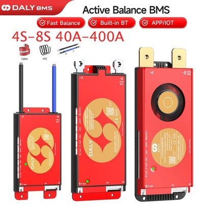 Daly BMS 12V-48V 40-400A 1A Active Balance 4S-8S LiFePo4 LTO Built-in BT lot