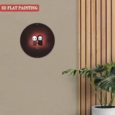 8" B/W Skull Sign - Durable Wall Decor