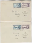 FALKLAND ISLANDS 1946 *VICTORY* pairs on plain reg FDCs with PORT STANLEY cds