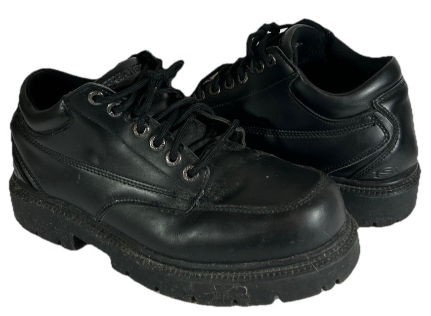 Vintage 90's Skechers Platform Ankle Boots Black Leather Emo