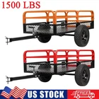 1500LBS Garden Cart Heavy Steel Yard Dump Wagon Cart Lawn Utility Cart 2 Wheels