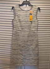 Tory Burch Tweed Sheath Dress Nicole Sleeveless Size 8 M Knee Length NWT