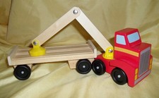 Melissa and Doug Wooden Magnetic Car Loader Truck And Trailer