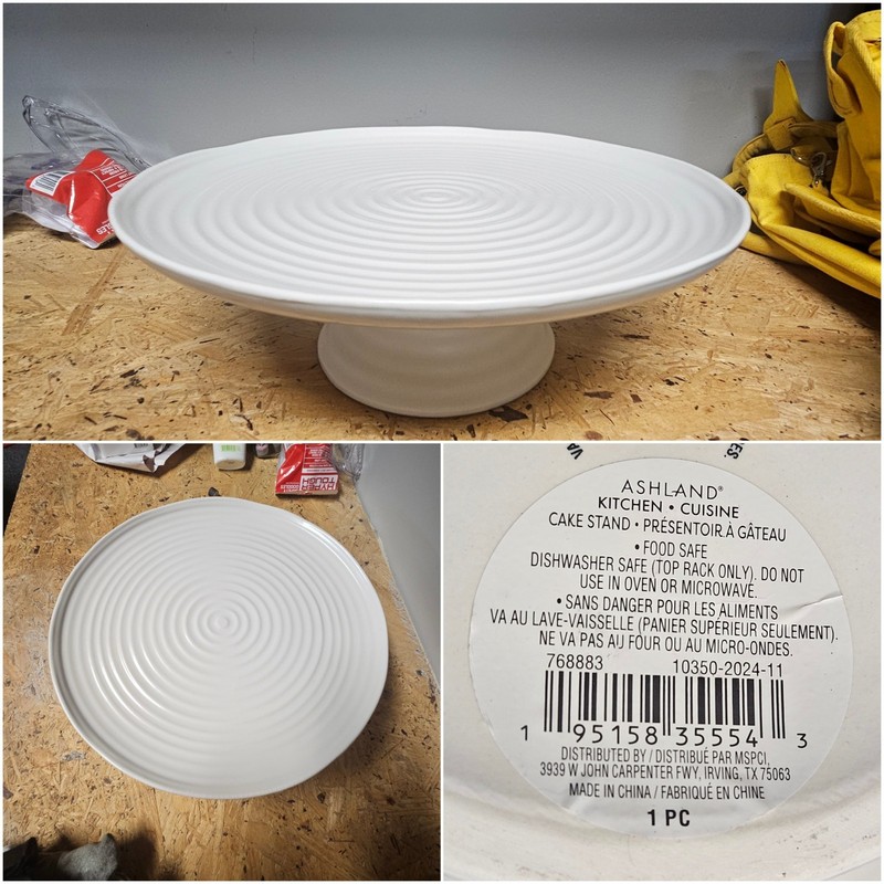 Ashland Home Ceramic Cake Stand 12x12