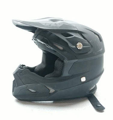 FLY RACING Toxin Solid Youth Helmet Matte Black Size MED (SCRATCHES) 73-8525YM
