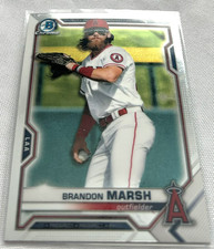2021 Bowman Chrome Baseball Prospects Brandon Marsh Los Angeles Angels #BCP-112