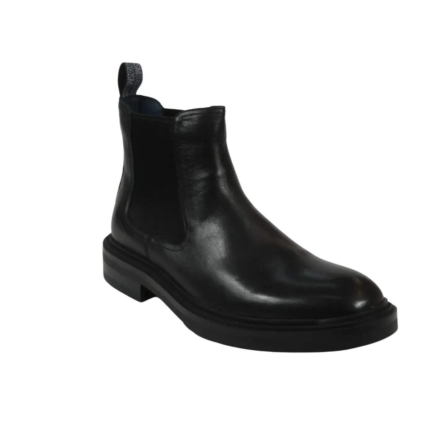 Mens Slip On Boot STEVE MADDEN Leather Upper Plain Toe Hatton Black 29690₽