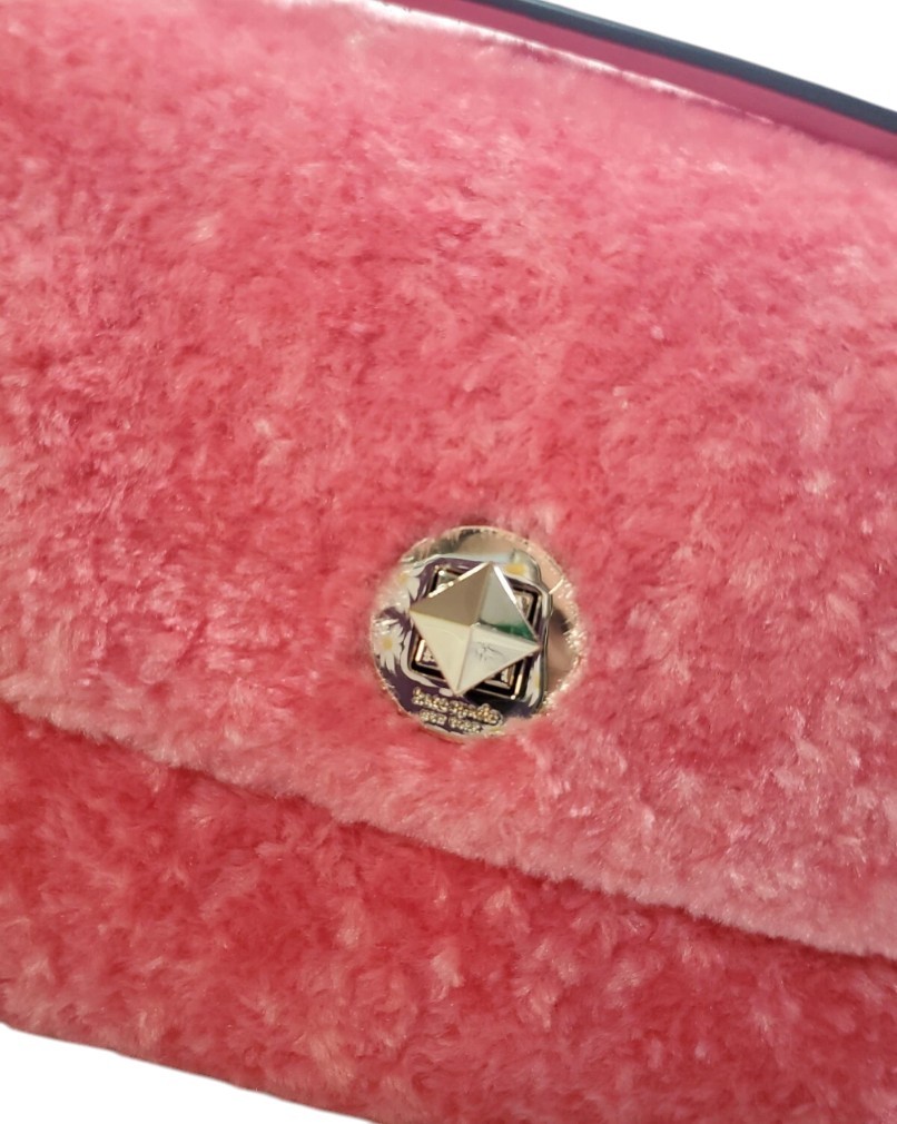 NWT Kate Spade Natalia Small Pink Faux Fur Crossbody Bag Purse Dust Bag Included thumbnail 3