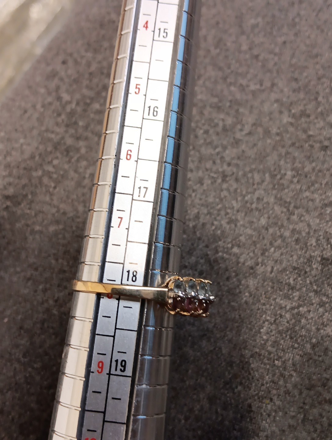 Solid 10k Gold Ring Lab Created Pink Sapphire & D… - image 6