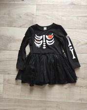 H&M Kostüm Mädchen  Skelett 98/104 Fasching Karneval Halloween Kleid Glitzer
