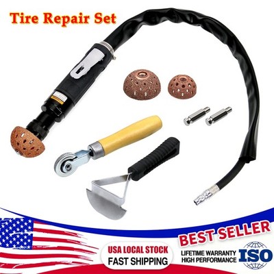 Tire Repair Set Includes 2500rpm Low Speed Air Tire Buffer Tire Patch Roller US
