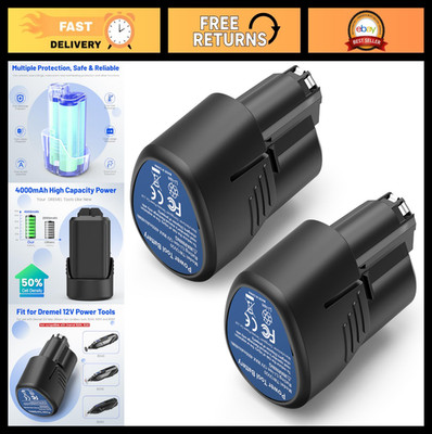 2 Packs 12V 4000mAh Lithium Battery Replacement for Dremel Cordless Tools 8240 8