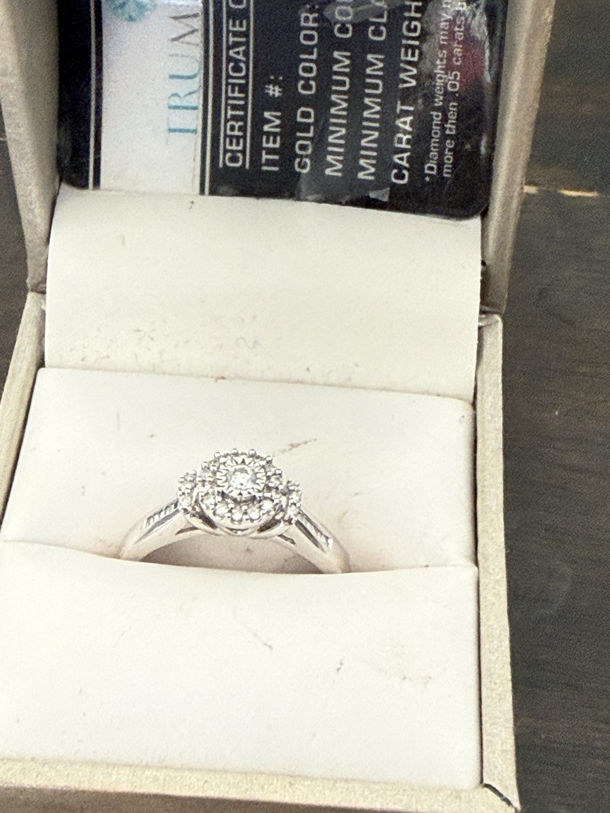 10k White Gold Diamond Engagement Ring 0.20ctw I2 Clarity Size 7