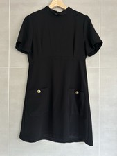 Zara Black Mini Dress Gold Hardware Size M BNWT