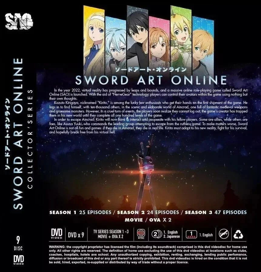 Sword Art Online Season 1-3 +Movie Complete Collection DVD (Anime