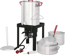 Creolefeast TFS3010 Propane 30 Qt. Turkey and 10 Qt. Fish Fryer Boiler Steamer S