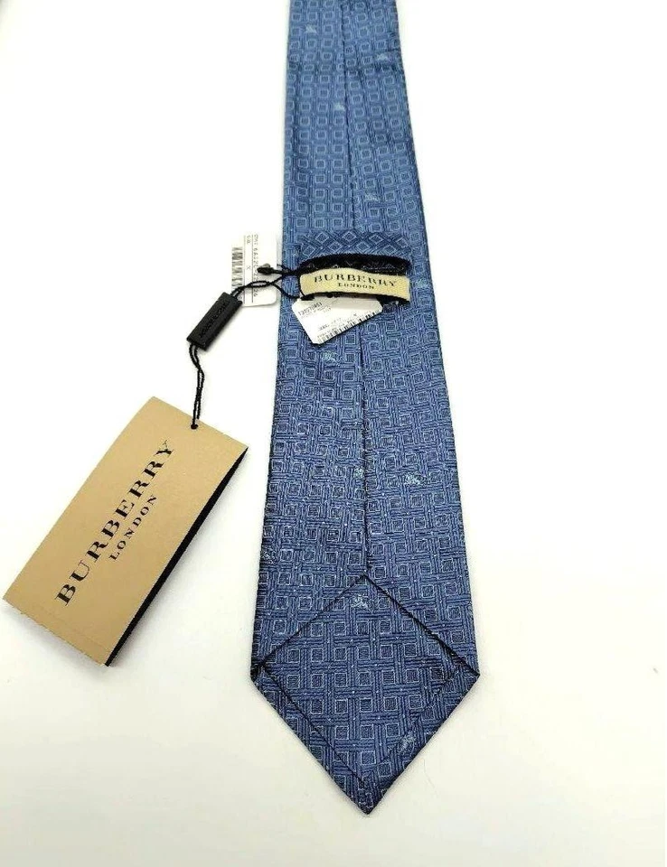 Burberry London Silk Tie UNIFORM BLUE Business Formal Accessories - Image 3 of 4