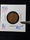 👉1926  Lincoln Wheat Penny - Bu  Choice F/507