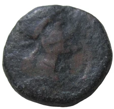 SICILY, KENTORIPAI. AE HEXAS. CIRCA 211-200 BC. DEMETER/ BIRD ON PLOOUGH.