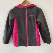 Columbia Omnishield Reversible Hooded Fleece Puffer Jacket Parka Girls sz 10-12