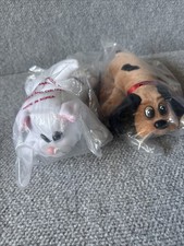 Tonka Pound Puppy Purrries Small Brown Dog White Kitty Cat Vintage Plush 1986