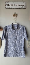 Abercrombie  Fitch Button Down Shirt Men's Medium Blue White Short Sleeve