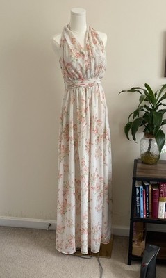 Birdy Grey Floral Sleeveless Bridesmaid Formal Dress with Pockets Size S