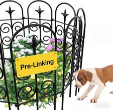 8 Panels 32in H 10ft L Decorative Garden Fence No Dig Rustproof Metal Panels
