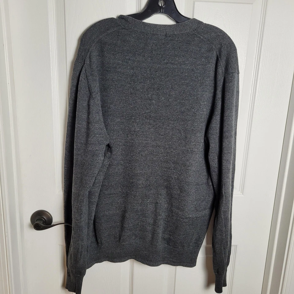 Suéter Alan River Para Hombre Grande Gris Mezcla Cachemira Cárdigan Bolsillos Abotonados Foto 4 de 4