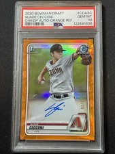 2020 Bowman Draft 1st Auto Slade Cecconi TRUE ORANGE Refractor /25 PSA 10 - CLE