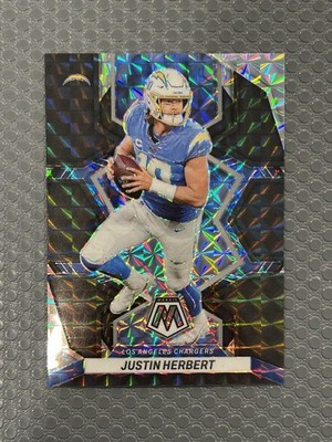 2022 Mosaic BLACK Justin Herbert 1/1 True Black #101 Chargers MVP 1 OF 1 