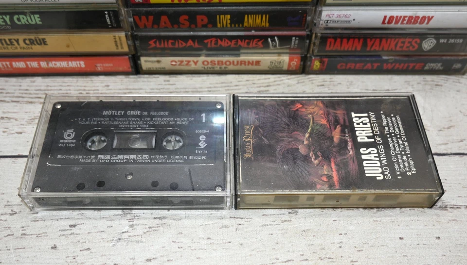 Лот из 28 кассетных лент Rock Ozzy Osbourne Motley Crue Suicidal Tendencies WASP - Изображение 2 из 3