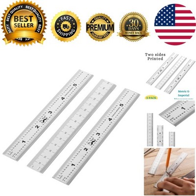 High-Quality 6-Inch Machinist Rulers Set: 3-Pack with Metric and Imperial Scales