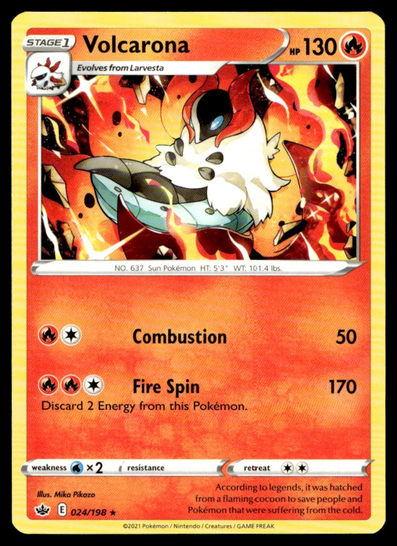 Volcarona 024/198 Rare Chilling Reign Pokemon Moderately Played