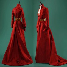 1900s Victorian Red Gothic Steampunk Bustle Dinner Dress Colonial Civil War