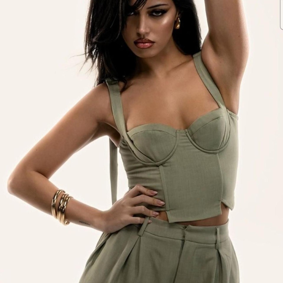 PLT Sage Green Corset top. BNWT. Adjustable straps. Size 14