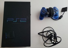 Sony PlayStation 2 PS2 Fat Console Bundle - Translucent Blue Controller, 8MB Mem