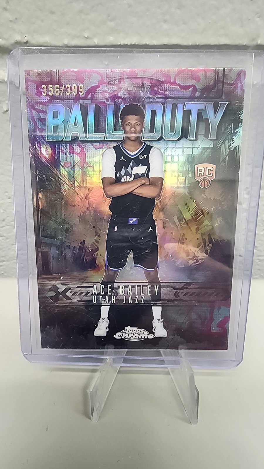 2025-26 Topps Chrome Ace Bailey Ball Of Duty Insert Magenta /399 Jazz #BD-24