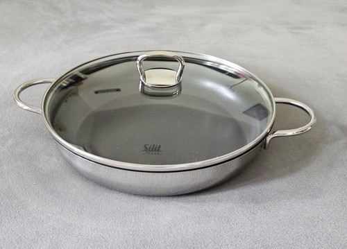 0549) Silit Padella in acciaio inox con coperchio rivestita Ø 29 cm altezza circa 6 c - Foto 5 di 7
