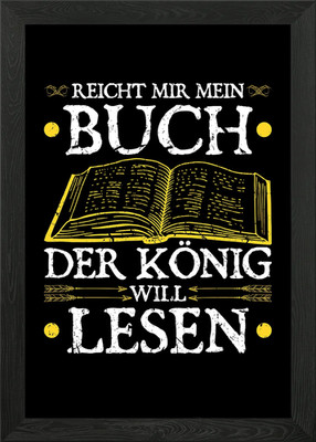 Reicht Mir Mein Buch Lesen Framed Wall Art Poster Canvas Print Picture