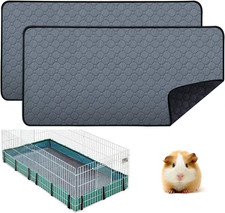 2 Pcs Guinea Pig Cage Liners - Washable Guinea Pig Pee Pads, Waterproof Reusable