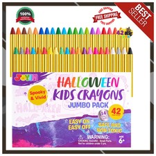 42 Pcs Halloween Face Paint Crayon Set Body Paint Stencils Makeup Party Supplies