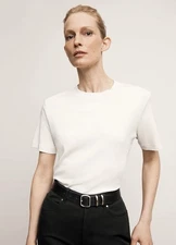 M.M. LaFleur Leslie Organic Pima Cotton T-Shirt NWOT Ivory, M