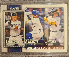 Topps 2026 Series 1 League Leaders Batting AVG #204 Judge Bichette Wilson MLB