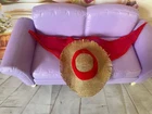VINTAGE Barbie Open Road Straw Hat with Attached Red Scarf  #985 60S MATTEL